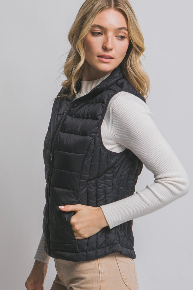 Ultra Lightweight Padded Puffer Vest w/ Pouch