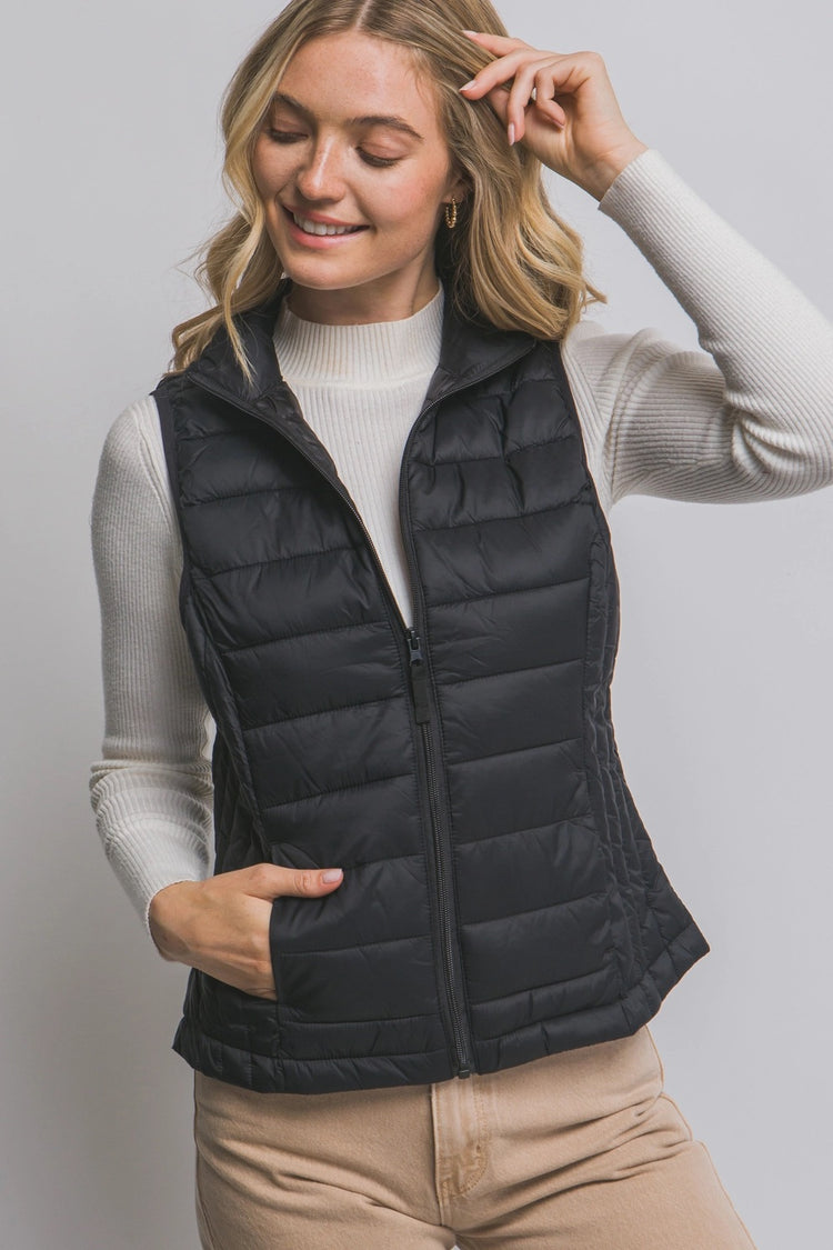Ultra Lightweight Padded Puffer Vest w/ Pouch