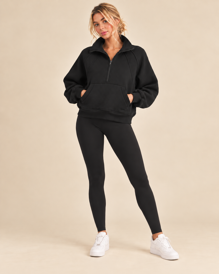 Dove Funnel Neck Half Zip