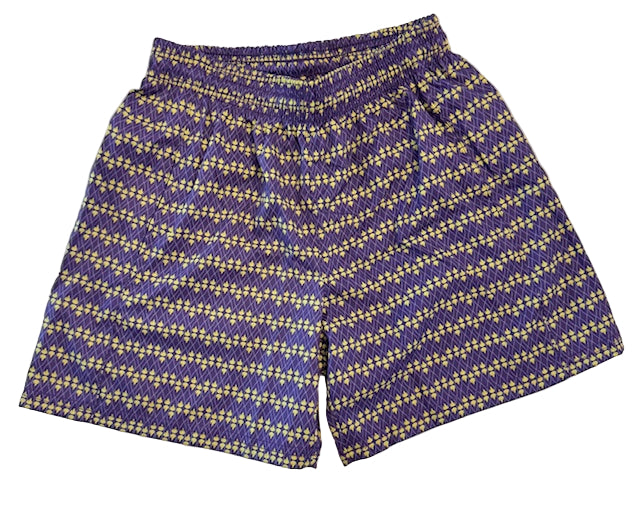 Purple + Gold Zig-Zag Shorts