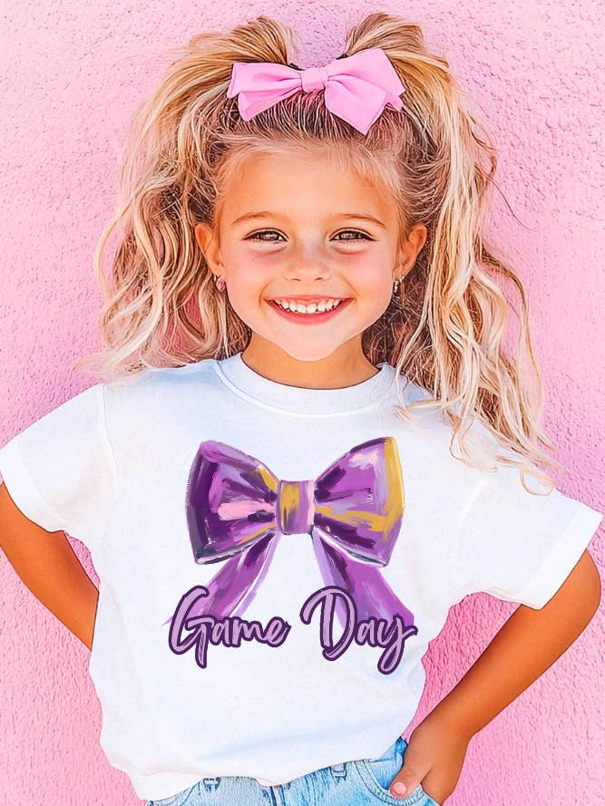 Purple Game Day Bow T-Shirt