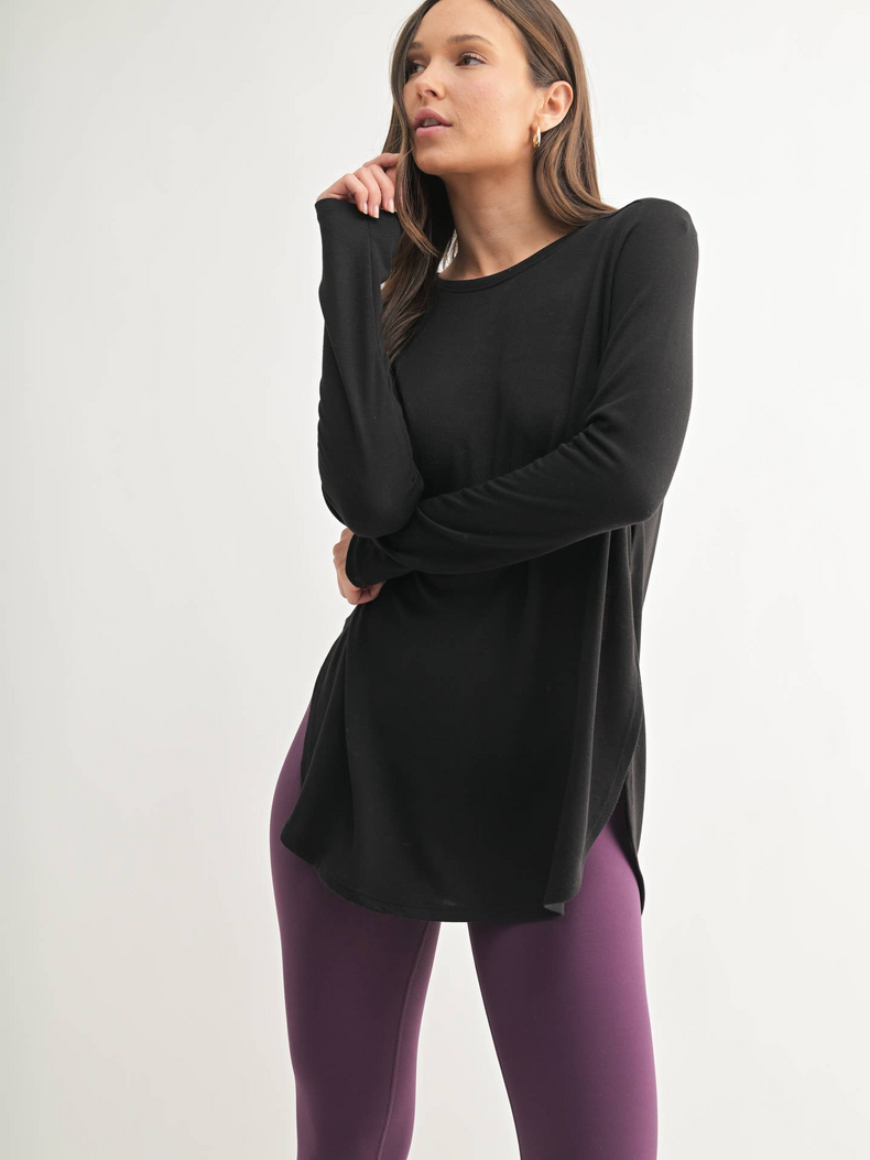 Long Sleeve Flow Top with Side Slit