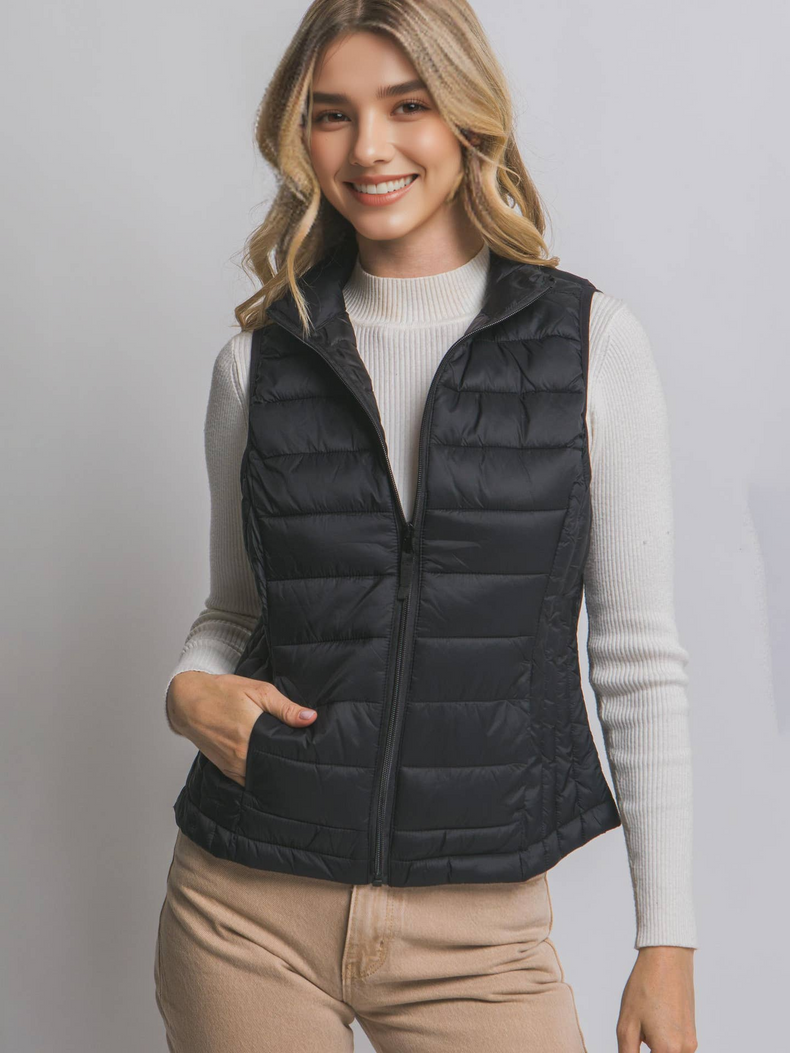 Ultra Lightweight Padded Puffer Vest w/ Pouch