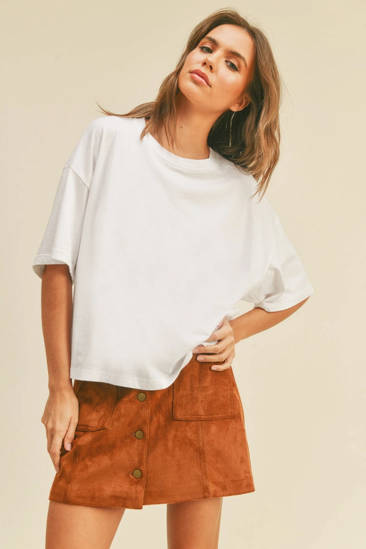 Long Cropped Short Sleeve T-Shirt