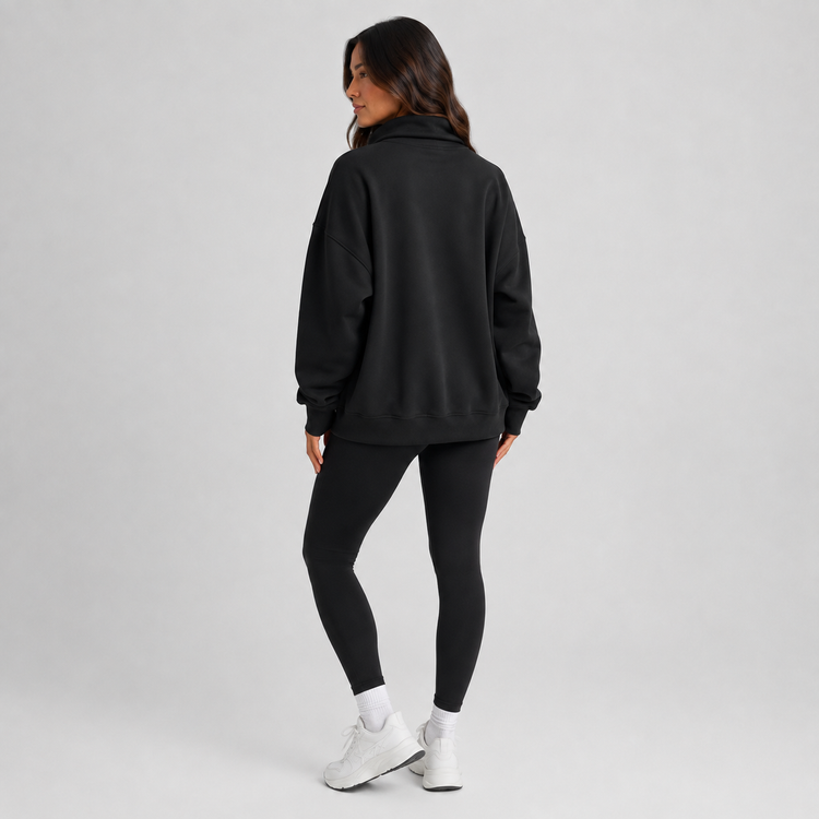 Cozycore Cotton Blend Mock Neck Pullover