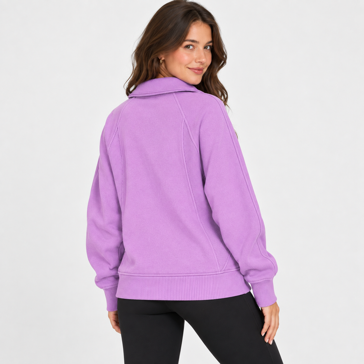 Half Zip Fleece Pullover w/ Kangaroo Pocket