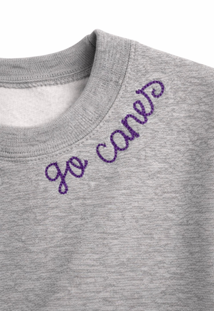 "Go Canes" Embroidered Crewneck Sweatshirt