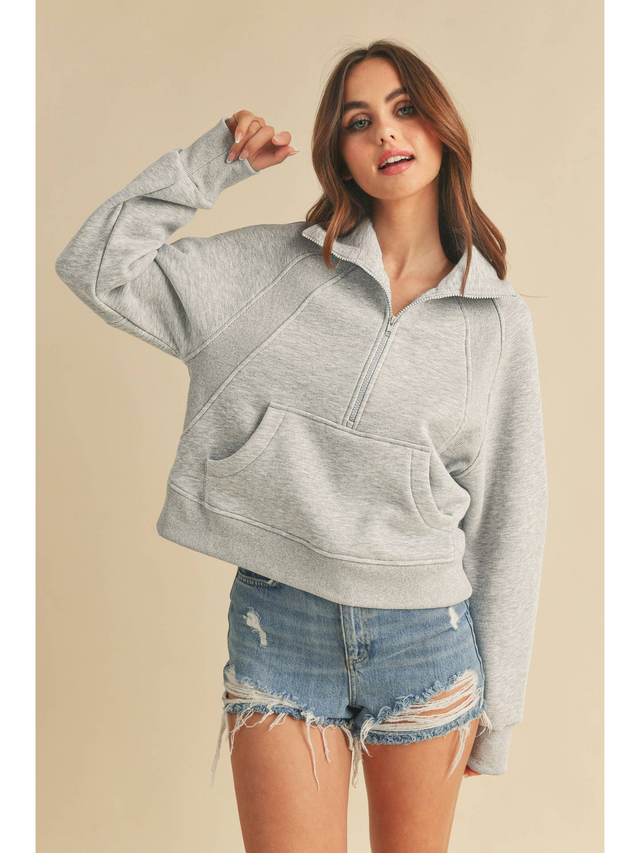 Dove Funnel Neck Half Zip